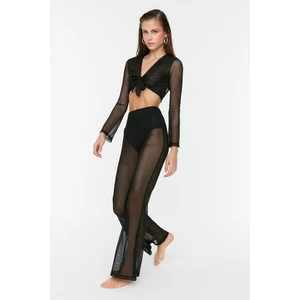 Trendyol Black Geometric Patterned Mesh Bottom-Top Set