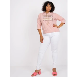 Dusty pink plus size cotton blouse Cecilia