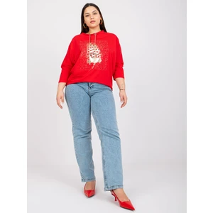 Red oversized blouse with baby Manon