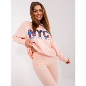 Peach cotton set with leggings