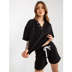 Black summer tracksuit with shorts