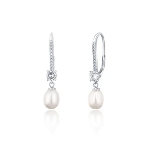 JwL Luxury Pearls Luxusné strieborné náušnice s pravými perlami JL0717