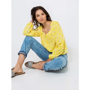 Yellow Patterned Blouse CAMAIEU - Women