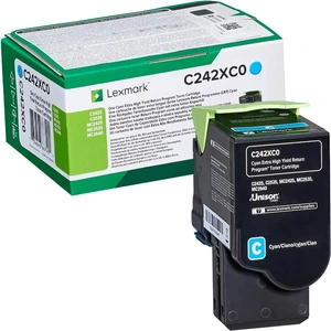 Lexmark C242XC0, cyan, 3500 str., return, extra high capacity,40 originálny toner