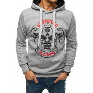 Light gray men's hoodie BX4952