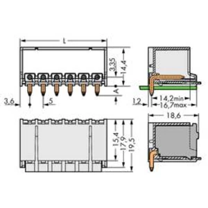 Konektor do DPS WAGO 2092-1428/200-000, 42.20 mm, pólů 8, rozteč 5 mm, 100 ks