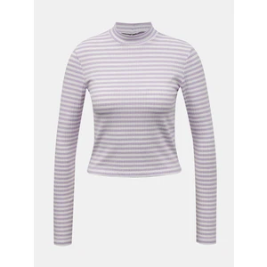 White-Purple Striped Short T-Shirt Pieces Raya - Women