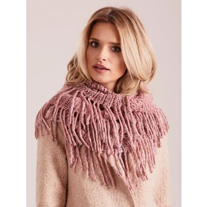 Pink scarf with fringe