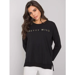 RUE PARIS Black blouse with an inscription