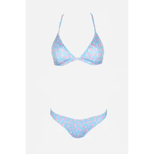 Trendyol Blue-Multicolored Tie Detailed Bikini Set