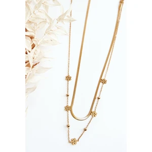 Women's snake chain with flowers, gold