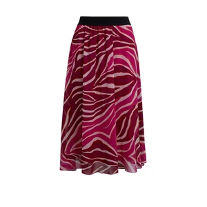 Orsay Pink & Burgundy Women's Patterned Midi Skirt - Women's