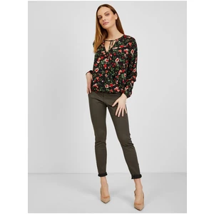 Orsay Red-Black Ladies Floral Blouse - Women