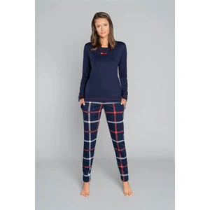 Izera ́s pyjamas, long sleeves, long pants - navy blue/print