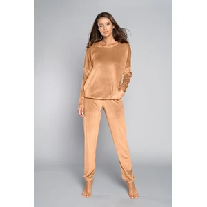 Women's Juga set, long sleeves, long trousers - camel