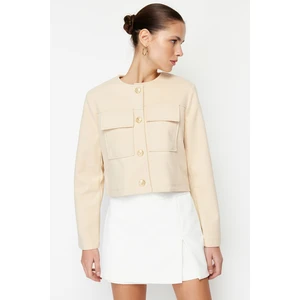 Trendyol Mink Gold Button Detailed Stamped Jacket Coat