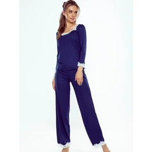 Pyjamas Eldar First Lady Arleta length/r S-XL navy blue-ecru 059