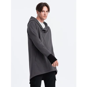 Ombre Asymmetrical men's sweatshirt with a spacious hood NANTES