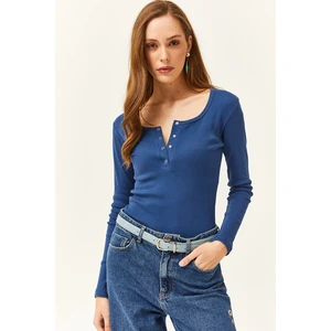 Olalook Women's Indigo Popped Camisole Blouse