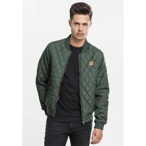 Diamond Quilt Nylon Jacket Olive