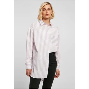 Women's oversized striped shirt white/lilac