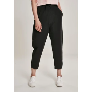 Women's cropped high-waisted trousers black