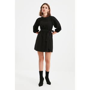 Trendyol Black Belted Gipe Detailed Dress