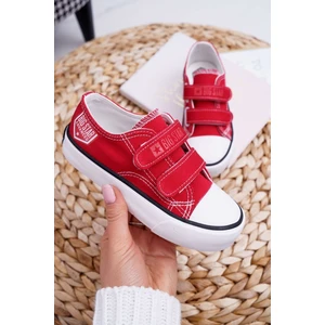 Buty dziecięce Sneakers Big Star With Velcro Red FF374063