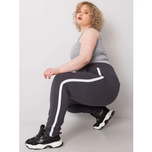 Graphite plus size sweatpants with side stripes