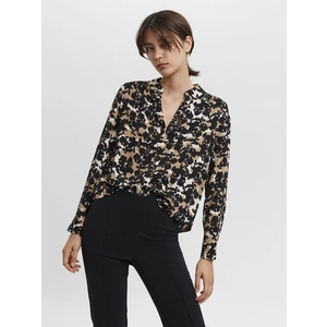 Brown-Black Patterned Shirt AWARE by VERO MODA Rio - Women