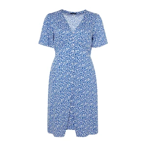 Trendyol Curve Navy Blue Woven Floral Dress