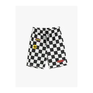 Koton Checkered T-Shirt Short Sleeved Crew Neck