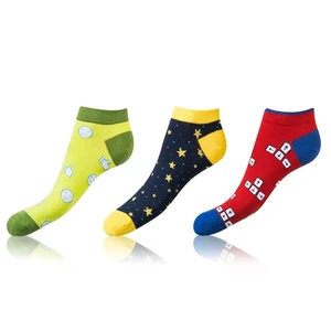 Bellinda <br />
CRAZY IN-SHOE SOCKS 3x - Moderné farebné nízke crazy ponožky unisex - žltá - zelená - modrá