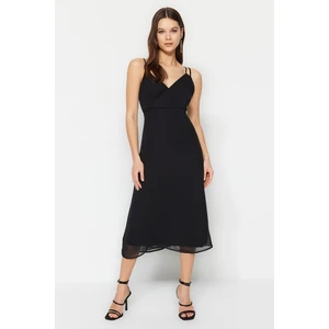 Trendyol Black A-Line Midi Dress With Woven Lining