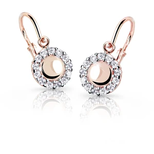 Cutie Jewellery Detské náušnice z ružového zlata C2750-10-X-4 biela