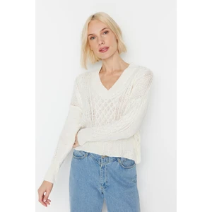 Trendyol Ecru Knit Detailed Knitwear Sweater