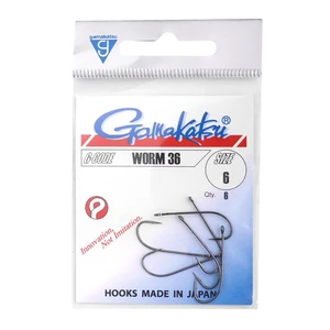 Gamakatsu háčky hook worm 36  /0 (spr) (black) -velikost 4/0