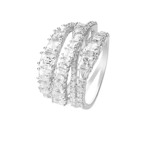 Swarovski Třpytivý trojřadý prsten Twist 584656 58 mm