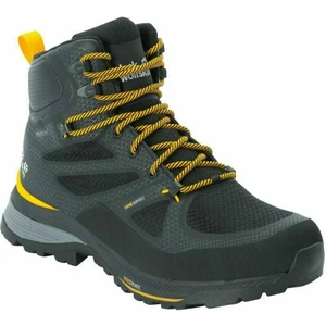 Jack Wolfskin Pantofi trekking de bărbați Force Striker Texapore Mid M Black/Burly Yellow 42,5