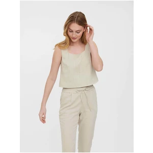 Beige loose cropped tank top VERO MODA Josie - Women