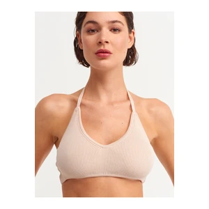 Dilvin 1061 Lace-Up Knitwear Bra-beige