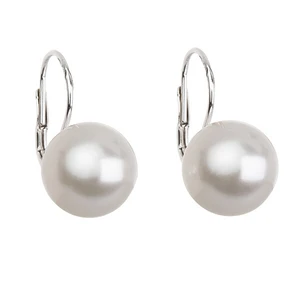 Troli Elegantní perlové náušnice s klapkou Pearl White 71106.1 71107.1 1 cm