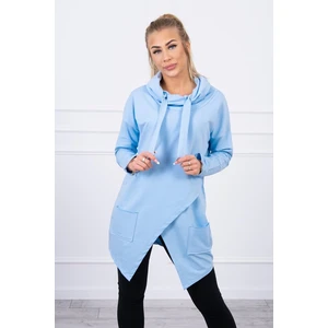 Tunic with envelope front Oversize azure