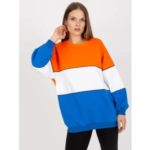 Basic oversize sweatshirt RUE PARIS in orange and blue