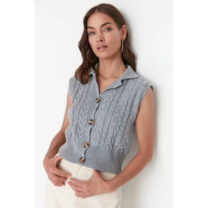 Trendyol Sweater Vest - Gray - Regular fit