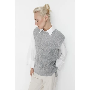 Trendyol Sweater Vest - Gray - Regular fit