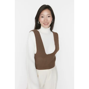 Trendyol Sweater Vest - Brown - Slim fit