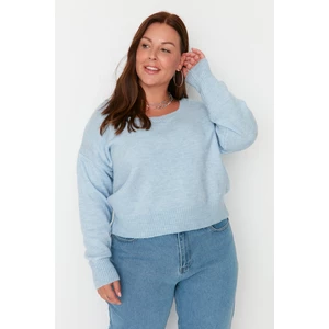 Trendyol Curve Plus Size Sweater - Blue - Regular fit