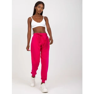 Basic fuchsia sweatpants with high waist