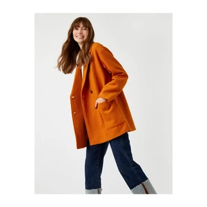 Koton Pocket Detailed Coat Buttoned Collar